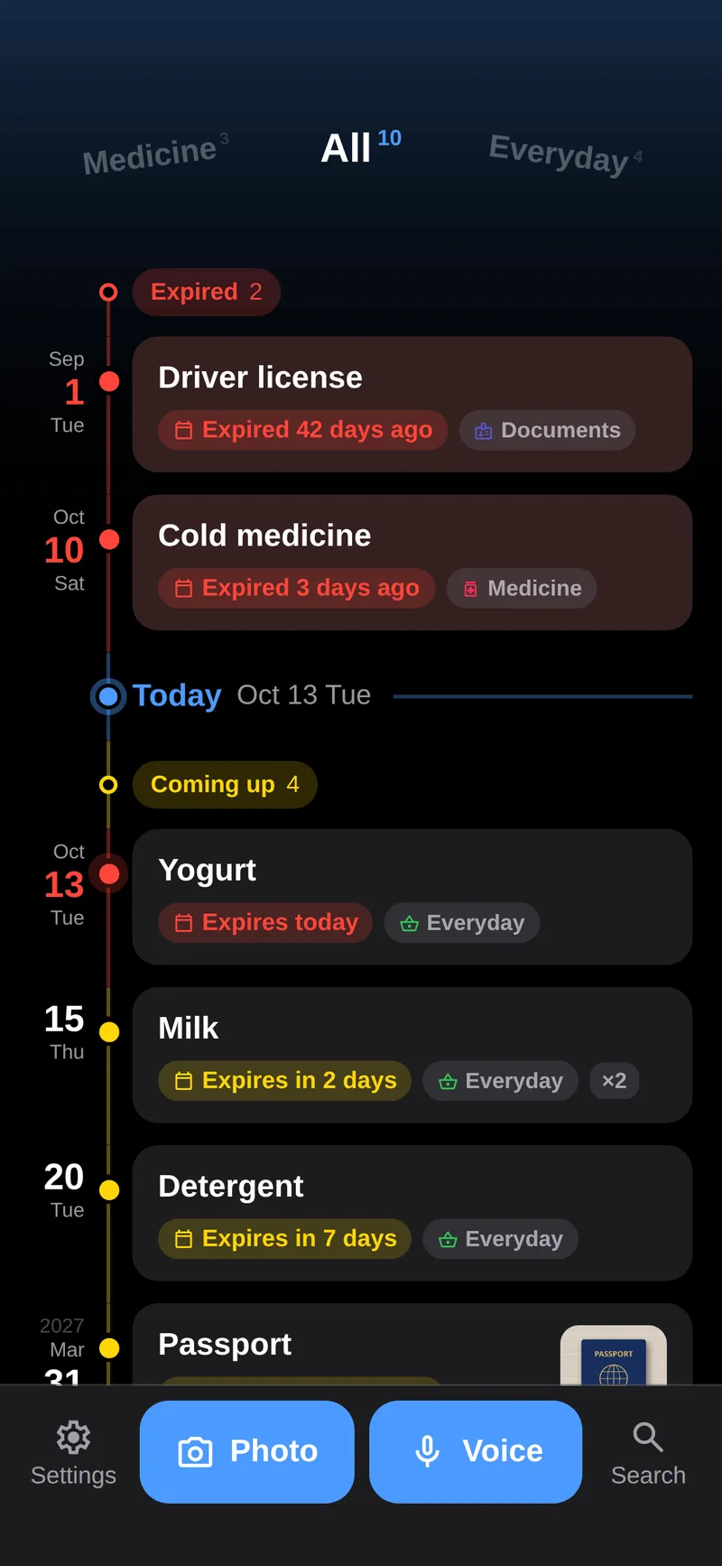 The All timeline in dark mode.